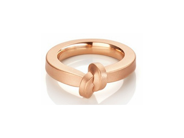 Knoten Pur endlos eng Damenring Roségold 4,0mm