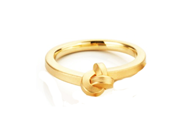 Knoten Pur Perlenfischer Damenring Gelbgold