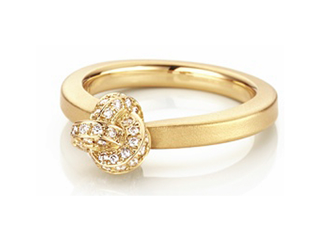 Knoten Brillant Perlenfischer Damenring Gelbgold 3,2mm