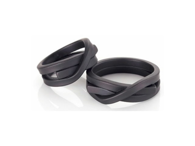 Knoten Pur 2fach gewickelt Damenring Edelstahl IP schwarz