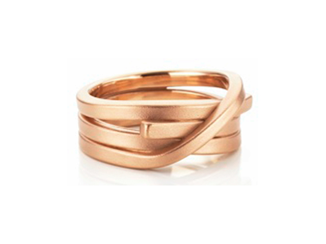 Knoten Pur 3fach gewickelt Damenring Roségold