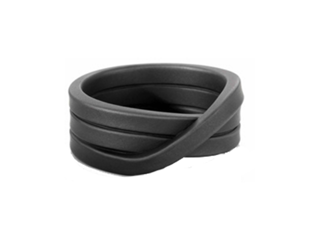 Knoten Pur 3fach gewickelt endlos Damenring Edelstahl IP schwarz 3,2mm