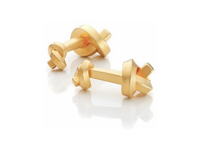 Knoten Pur einfach Manschettenknöpfe Gelbgold groß