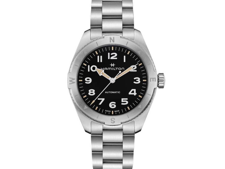  Khaki Field Expedition Automatik Edelstahl 41mm schwarzes Zifferblatt Metallband