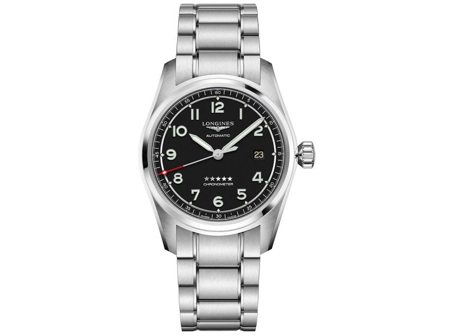 Spirit Automatik Edelstahl 40 mm schwarzes Zifferblatt Edelstahlband 