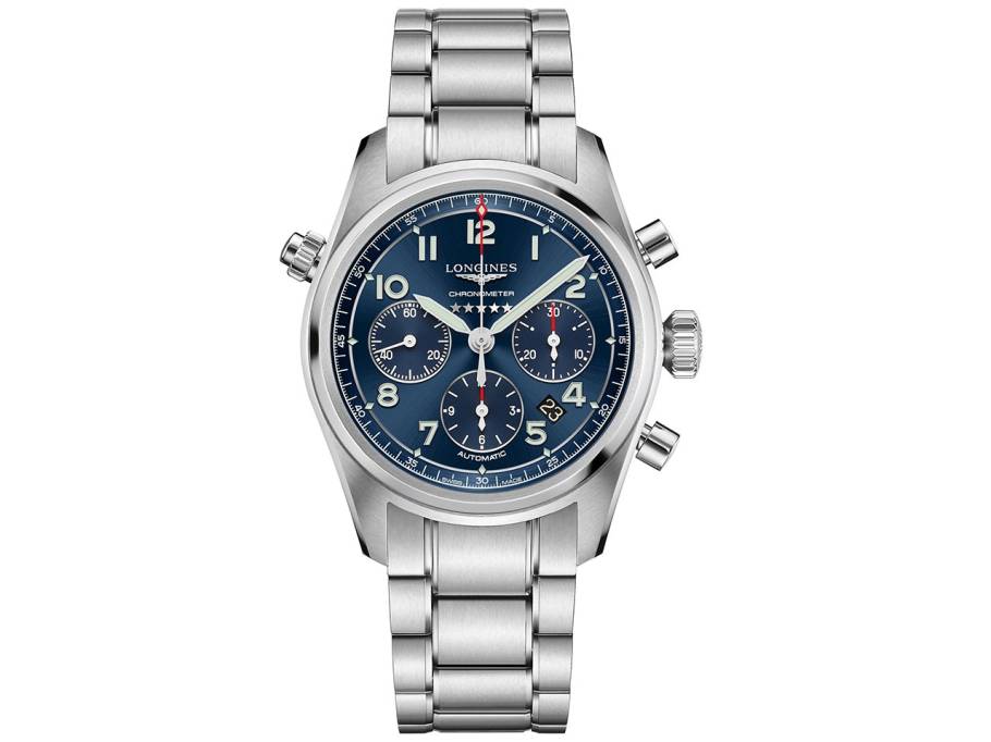 Spirit Automatik Chronograph Edelstahl 42 mm blaues Zifferblatt Edelstahlband