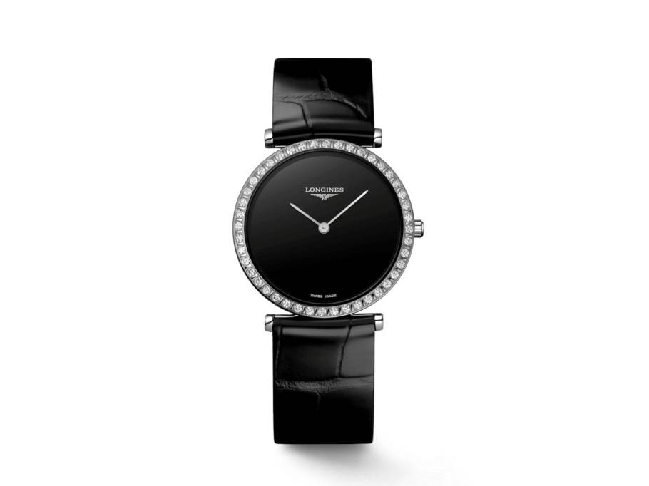 La Grande Classique De Longines Edelstahl 29mm schwarz Alligatorband schwarz