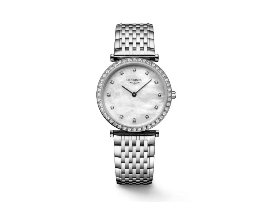 La Grande Classique De Longines Edelstahl 29mm weiß Perlmutt Edelstahlband