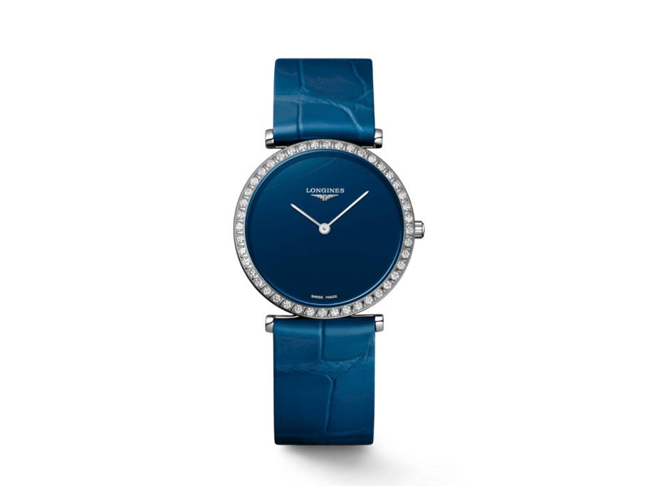 La Grande Classique De Longines Edelstahl 29mm blau Alligatorband blau