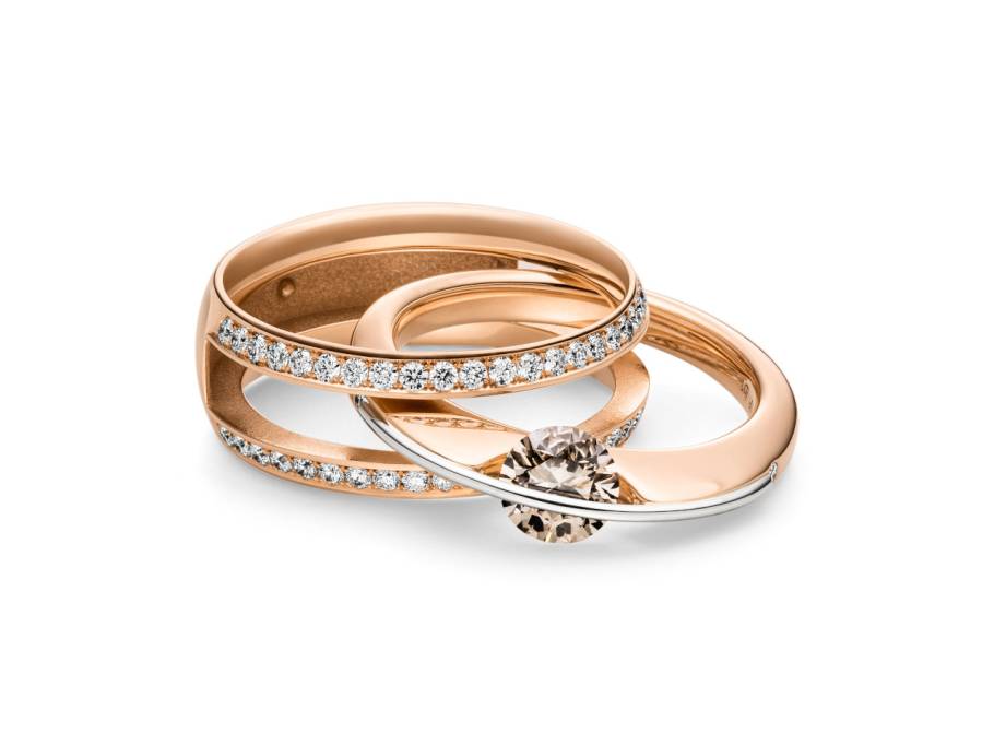   Liberté Jackett Memory-Ring Roségold mit Brillanten 0,50ct