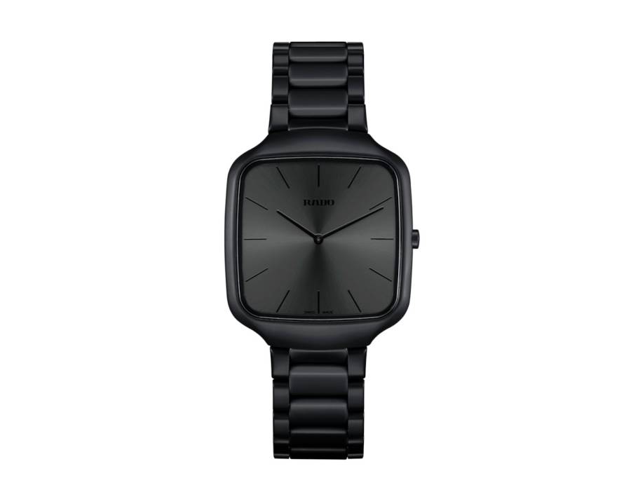   True Square Thinline Les Couleurs™ Le Corbusier Quarz Keramik schwarz 37mm Keramikband schwarz