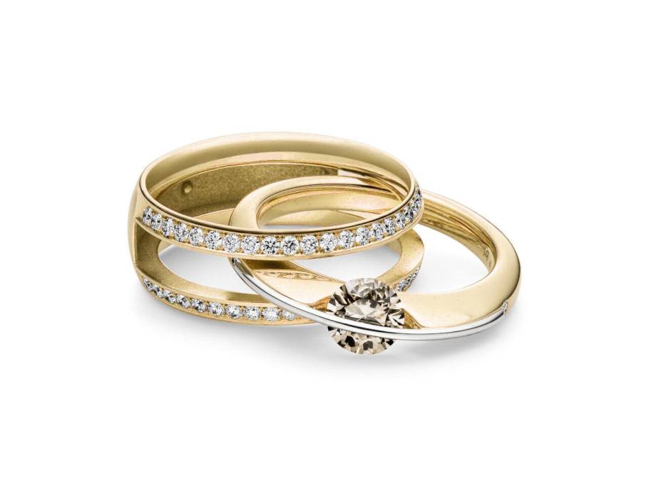   Liberté Jackett Memory-Ring Gelbgold mit Brillanten 0,50ct