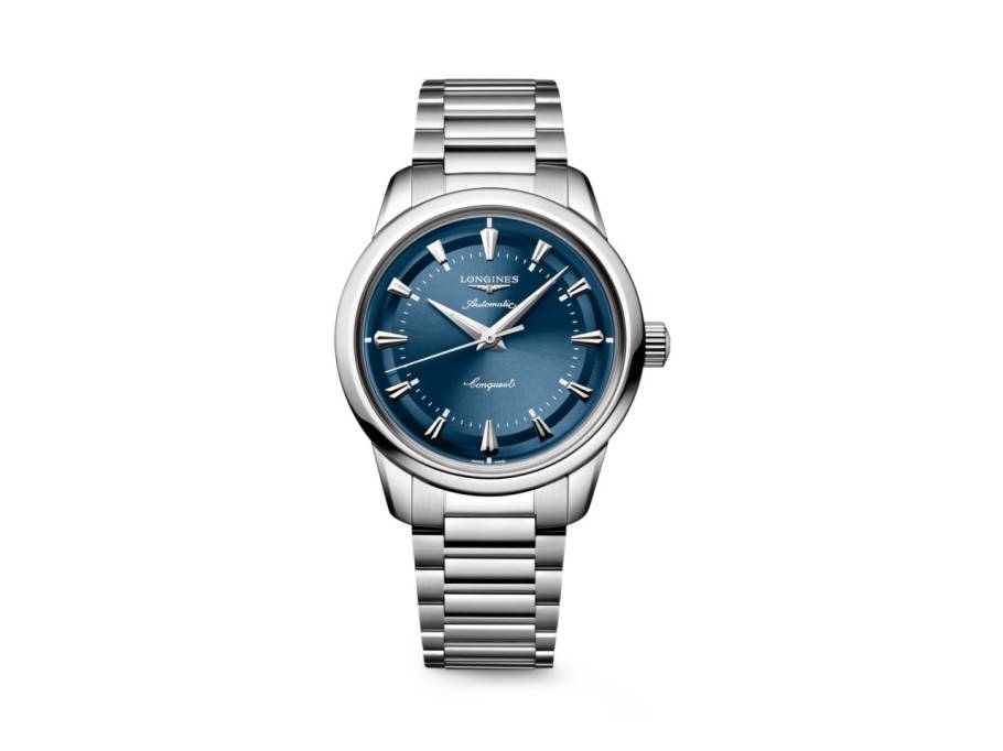 Conquest Heritage Automatik Edelstahl 38mm blaues Zifferblatt Metallband