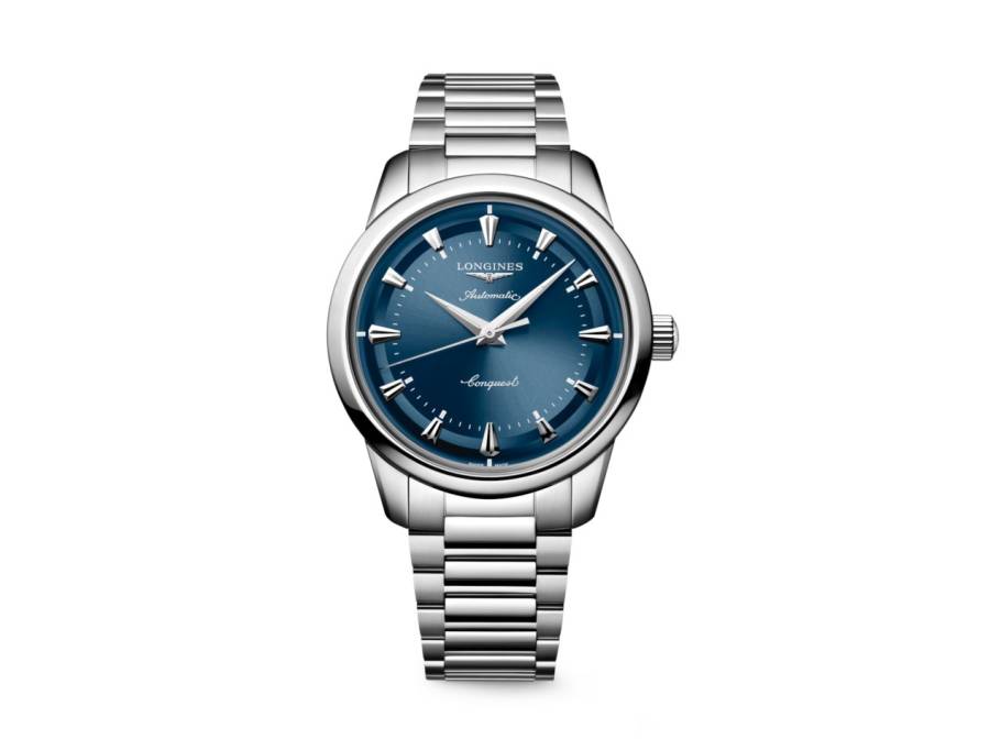 Conquest Heritage Automatik Edelstahl 40mm blaues Zifferblatt Metallband
