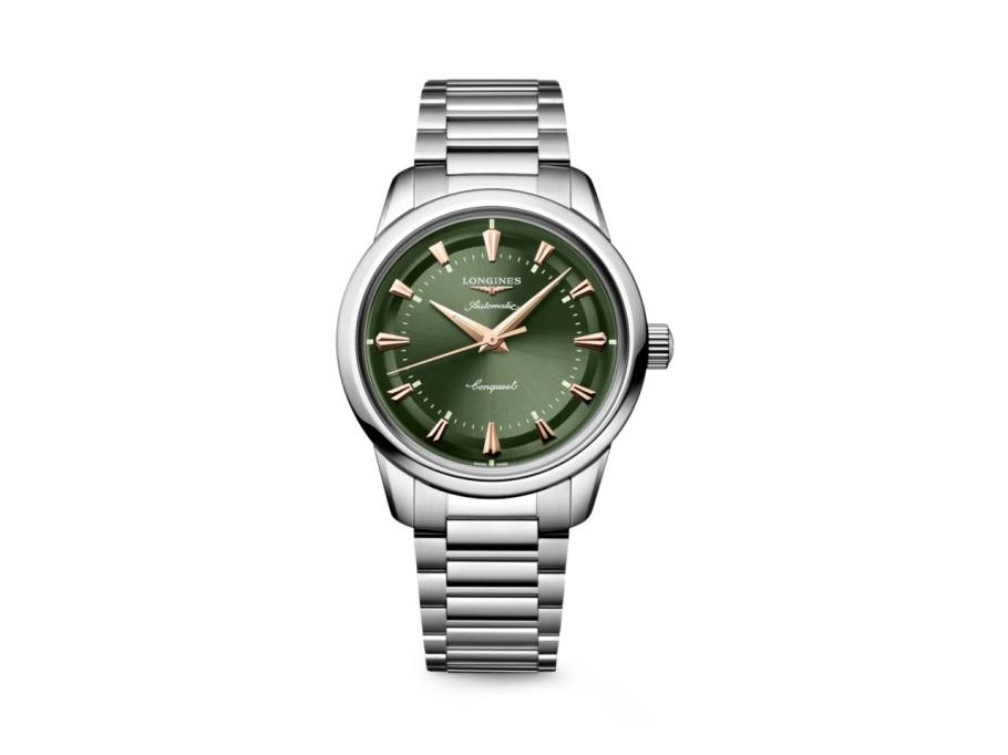 Conquest Heritage Automatik Edelstahl 38mm grünes Zifferblatt Metallband