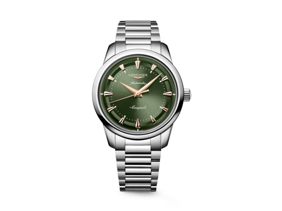 Conquest Heritage Automatik Edelstahl 40mm grünes Zifferblatt Metallband