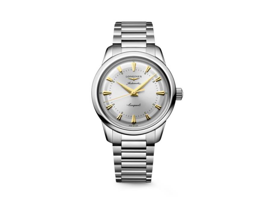 Conquest Heritage Automatik Edelstahl 38mm silbernes Zifferblatt Metallband