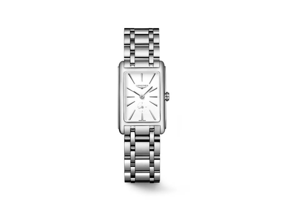DolceVita   Mini Quarz Edelstahl 21x32mm weißes Zifferblatt Metallband
