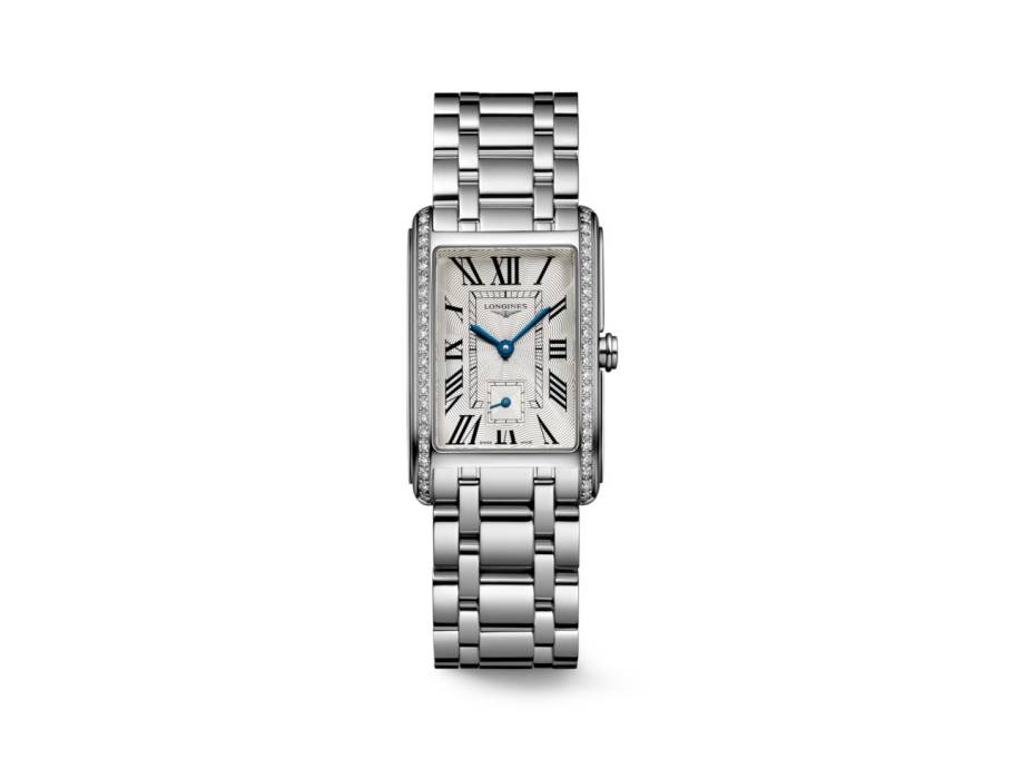 DolceVita  Medium Quarz Edelstahl 23x37mm silbernes Zifferblatt römisch mit Brillanten Metallband