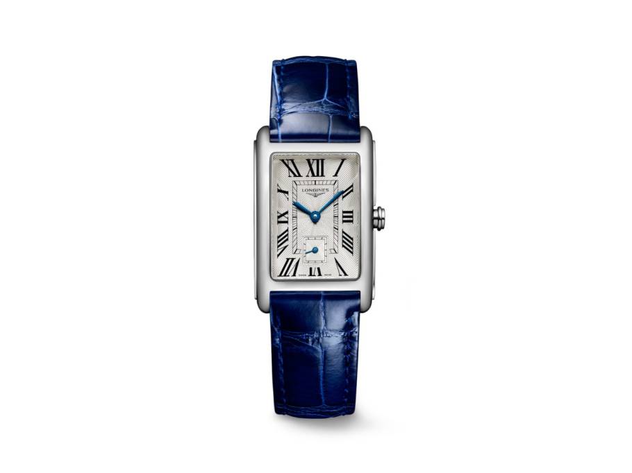 DolceVita Medium Quarz Edelstahl 23x37mm silbernes Zifferblatt römisch blaues Lederband
