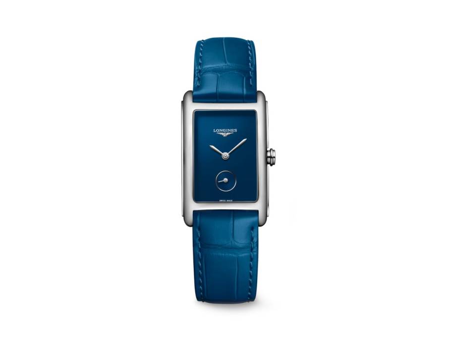 DolceVita  Medium Quarz Edelstahl 23x37mm blaues Zifferblatt blaues Lederband