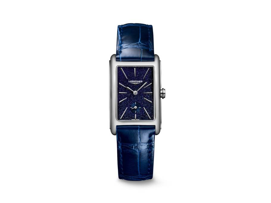 DolceVita  Medium Quarz Edelstahl 23x37mm blaues Zifferblatt blaues Lederband