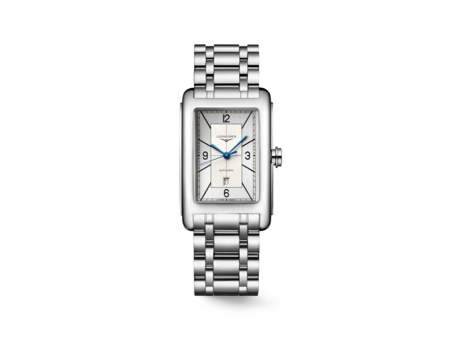 DolceVita Large Automatik Edelstahl 28x44mm silbernes Zifferblatt arabisch Metallband
