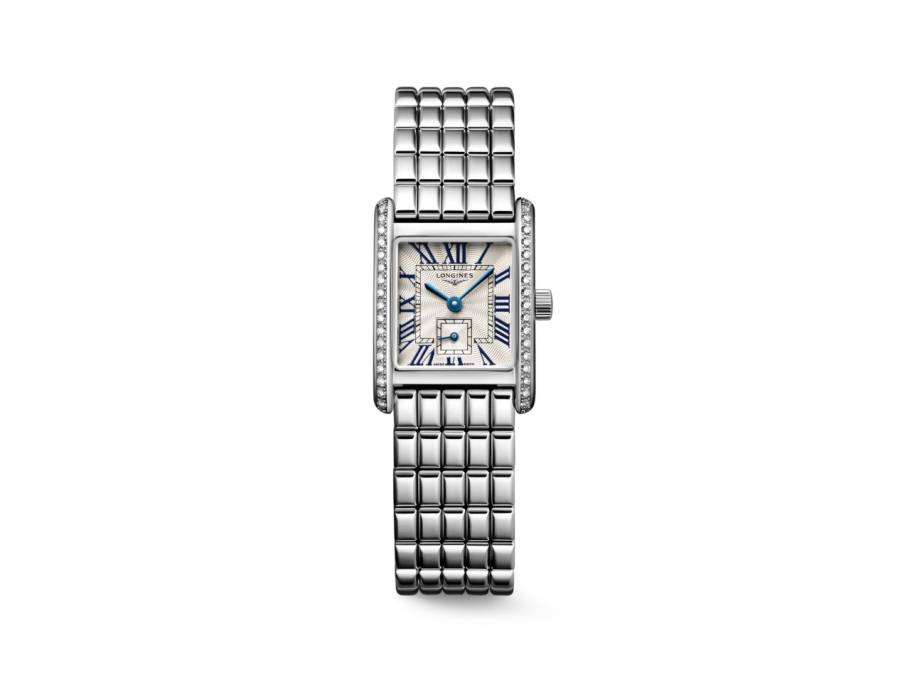 DolceVita   Mini Quarz Edelstahl 22x29mm silbernes Zifferblatt mit Brillanten Metallband