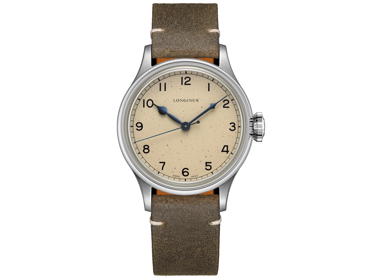 Longines Heritage Military Edelstahl silber braunes Lederband kaufen 