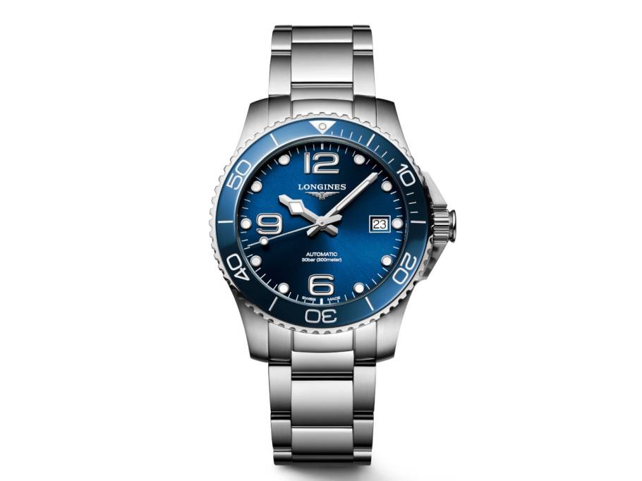      HydroConquest 39mm Automatik Edelstahl Zifferblatt blau Metallband