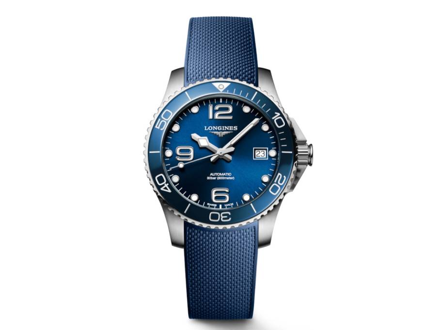      HydroConquest 39mm Automatik Edelstahl Zifferblatt blau Kautschukband