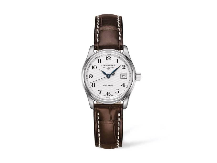 Master Collection Automatik 29 mm Edelstahl weiß arabisch Lederband