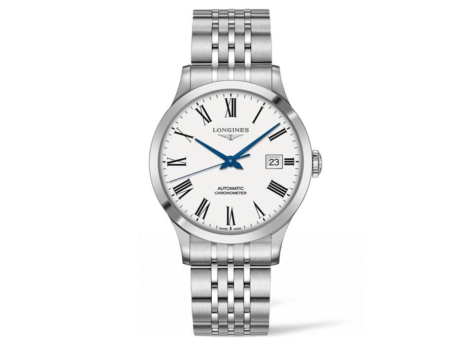 Record Chronometer Automatik 40 mm Edelstahl weiß Metallband
