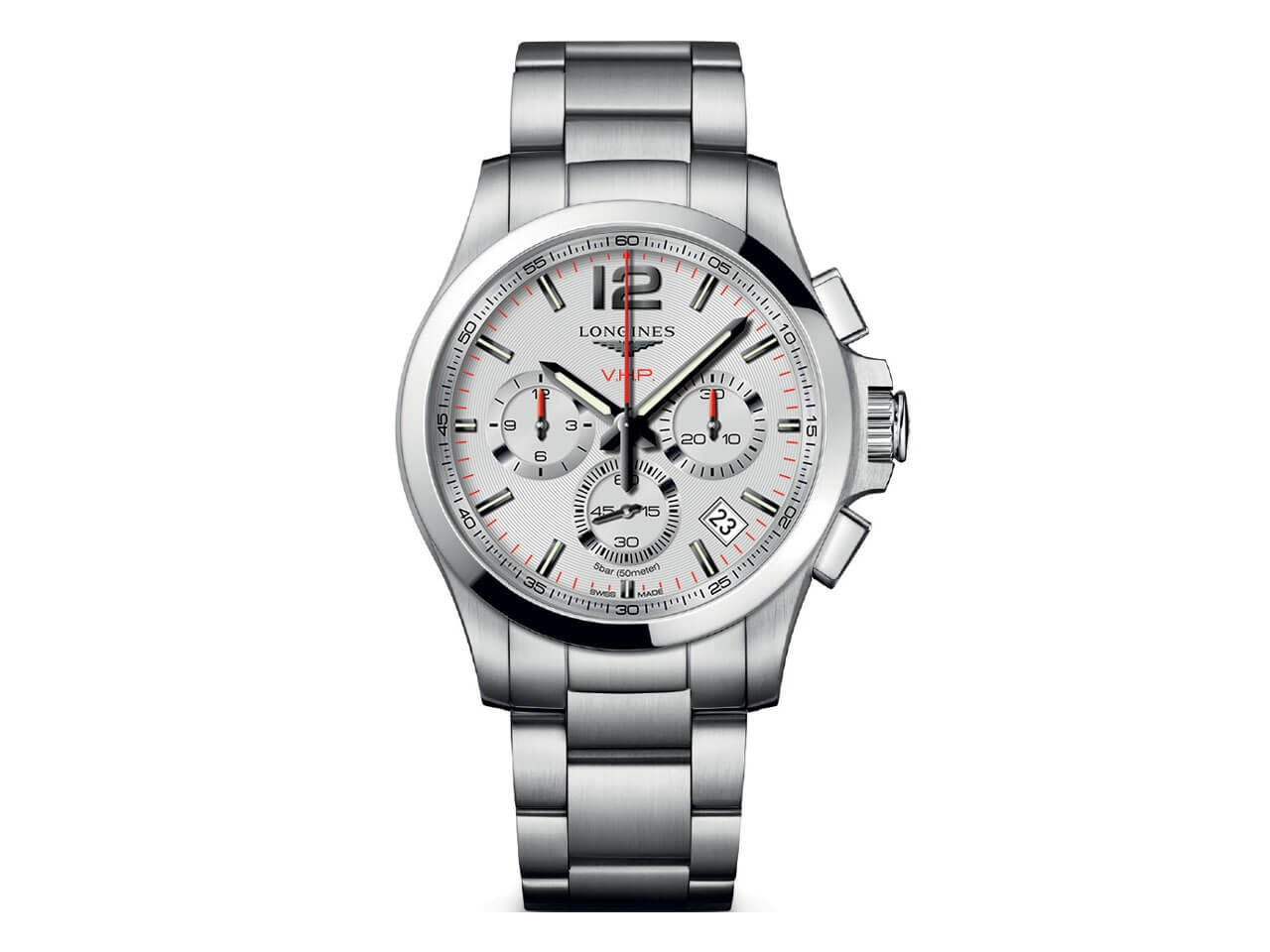 Longines Conquest VHP Quarz 42 mm Chrono Edelstahl silber