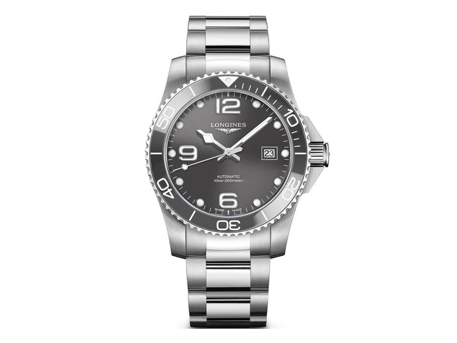 HydroConquest Herrenuhr Automatik  41mm Edelstahl Keramiklünette grau Metallband