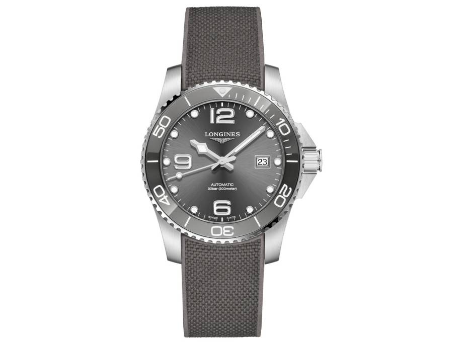 HydroConquest Herrenuhr Automatik 41mm Edelstahl Keramiklünette grau Kautschukband