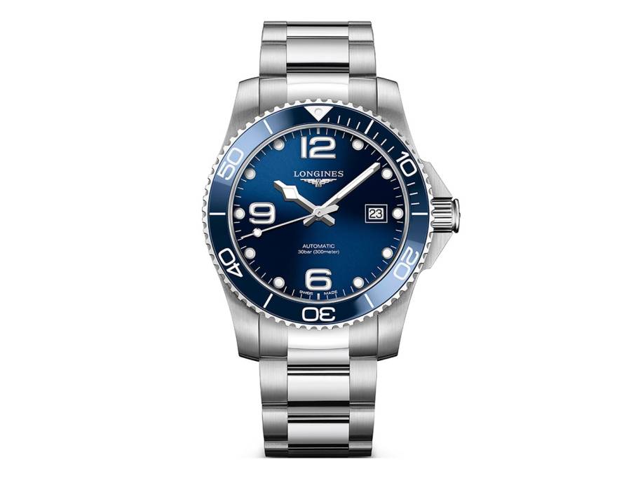 HydroConquest Herrenuhr Automatik  41mm Edelstahl Keramiklünette blau Metallband