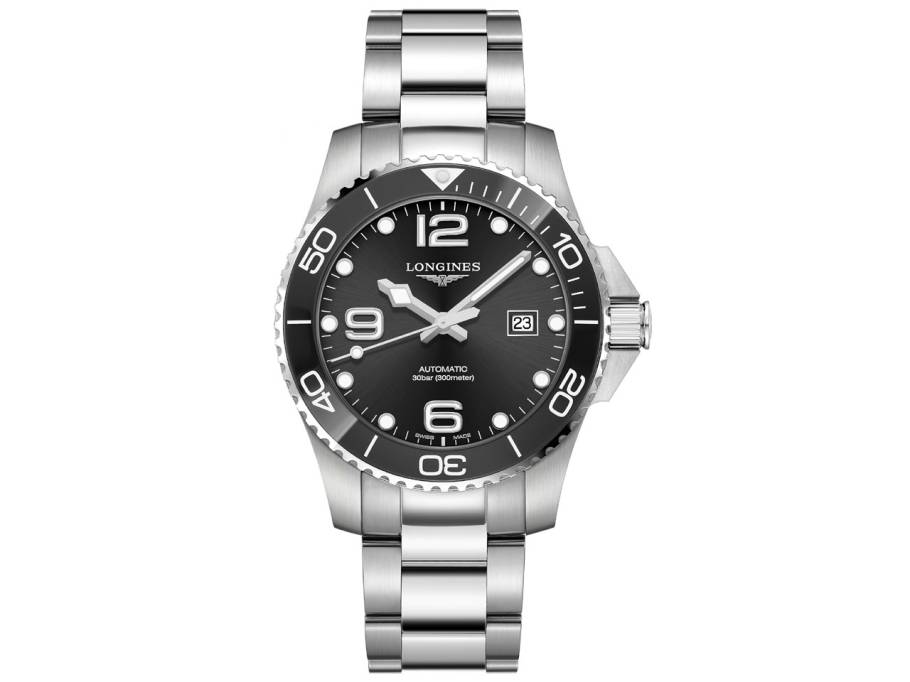 HydroConquest Herrenuhr Automatik   43mm Edelstahl Keramiklünette schwarz Metallband