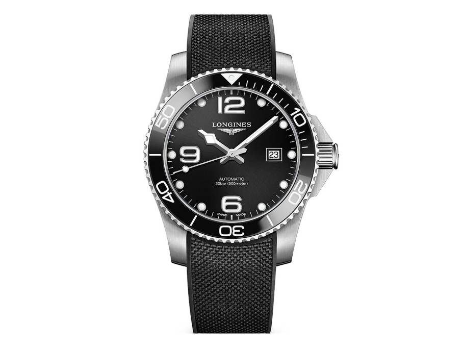 HydroConquest Herrenuhr Automatik 41mm Edelstahl Keramiklünette schwarz Kautschukband