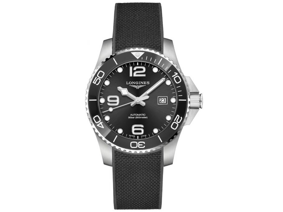HydroConquest Herrenuhr Automatik 43mm Edelstahl Keramiklünette schwarz Kautschukband