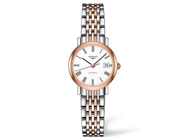 Elegant Collection Automatik 25,5 mm Damenuhr Rosé weiß römisch Metallband