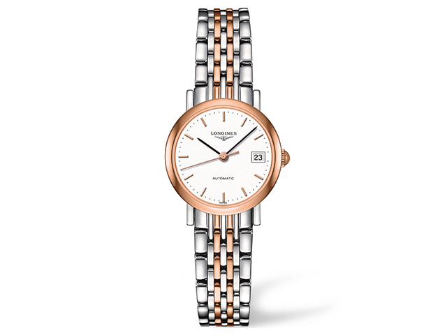 Elegant Collection Automatik 25,5 mm Damenuhr Rosé weiß Index Metallband