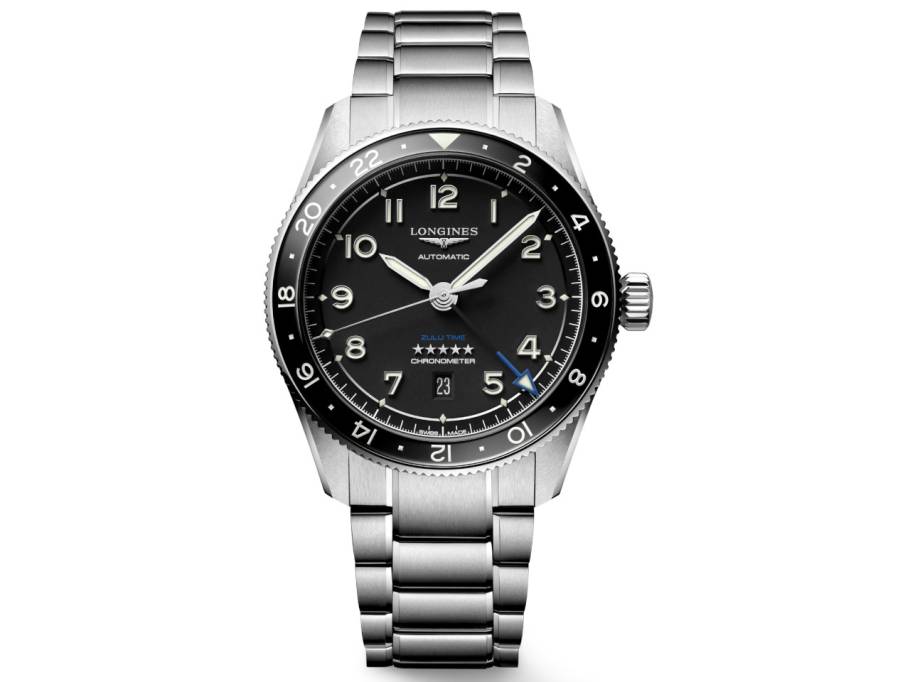 Spirit Zulu Time Automatik Chronometer Edelstahl 42 mm mattschwarzes Zifferblatt Metallband