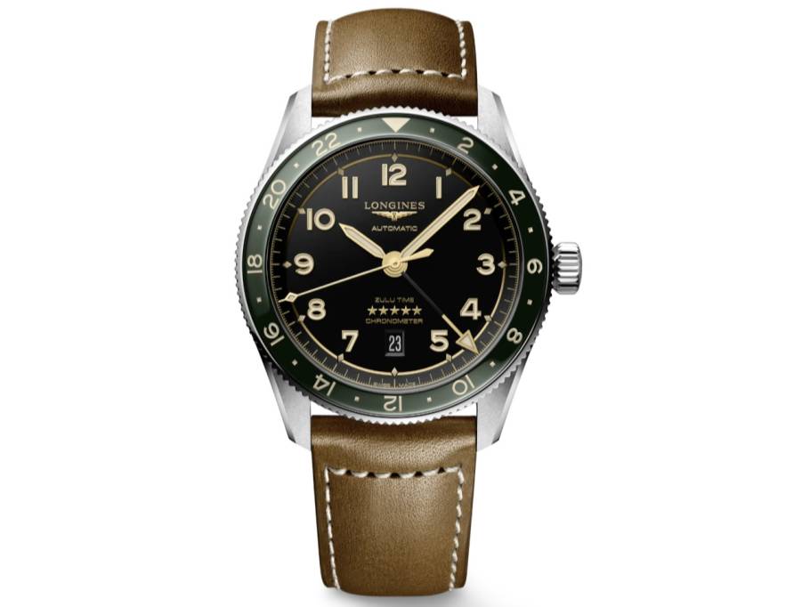 Spirit Zulu Time Automatik Chronometer Edelstahl 42 mm anthrazites Zifferblatt braunes Lederband