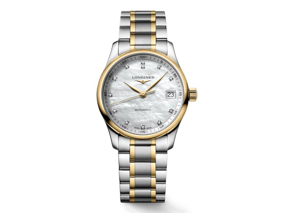 Master Collection Automatik Edelstahl 34mm Perlmutt-Zifferblatt Brillant-Indizes zweifarbiges Metallband