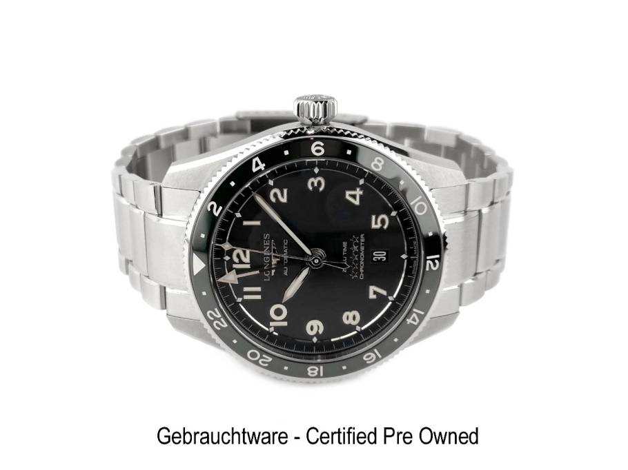 Spirit Zulu Time Automatik Edelstahl 42mm graues Zifferblatt Metallband L38124636 Full Set mit Garantie Occasion
