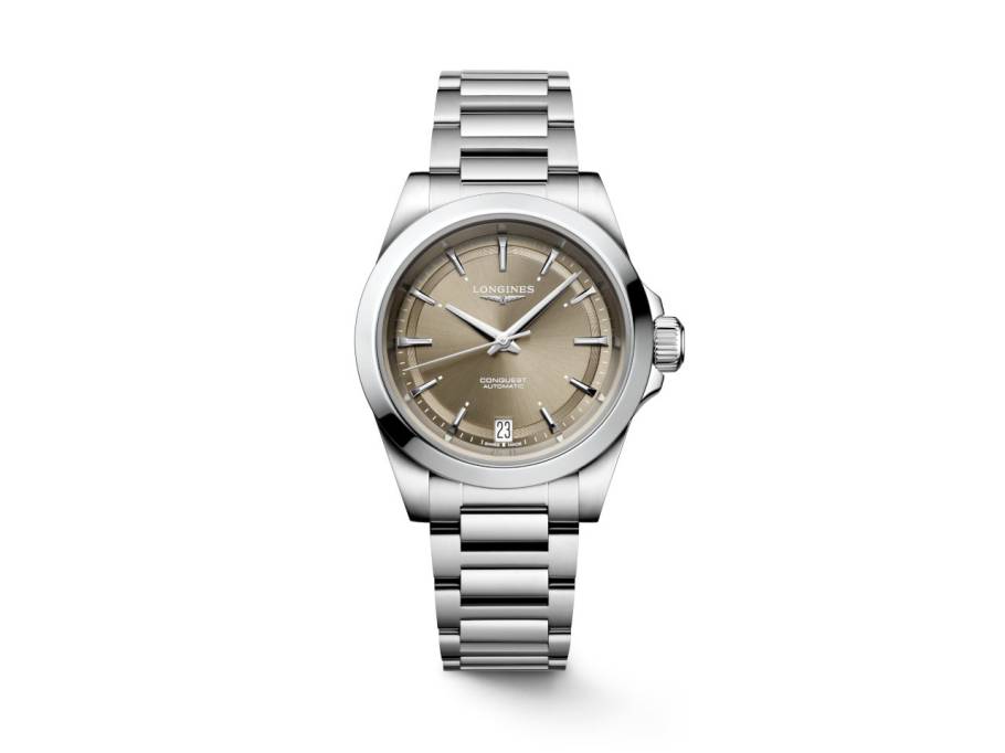 Conquest 2023 Automatik Edelstahl 34mm Zifferblatt braun Metallband