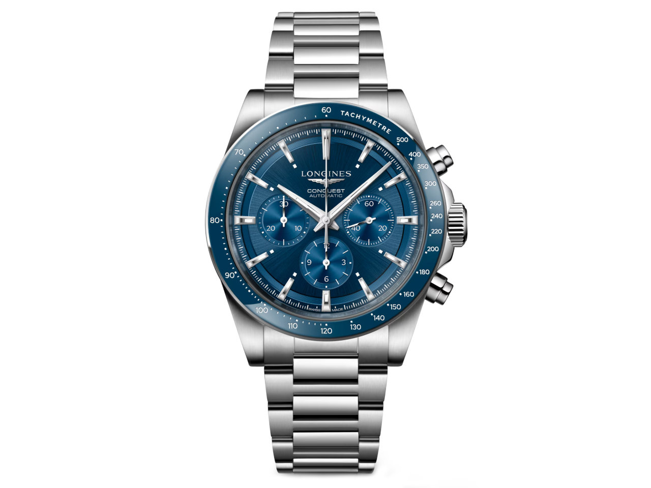 Longines Conquest 2023 Chronograph Automatik Edelstahl 42mm Zifferblatt blau Metallband kaufen