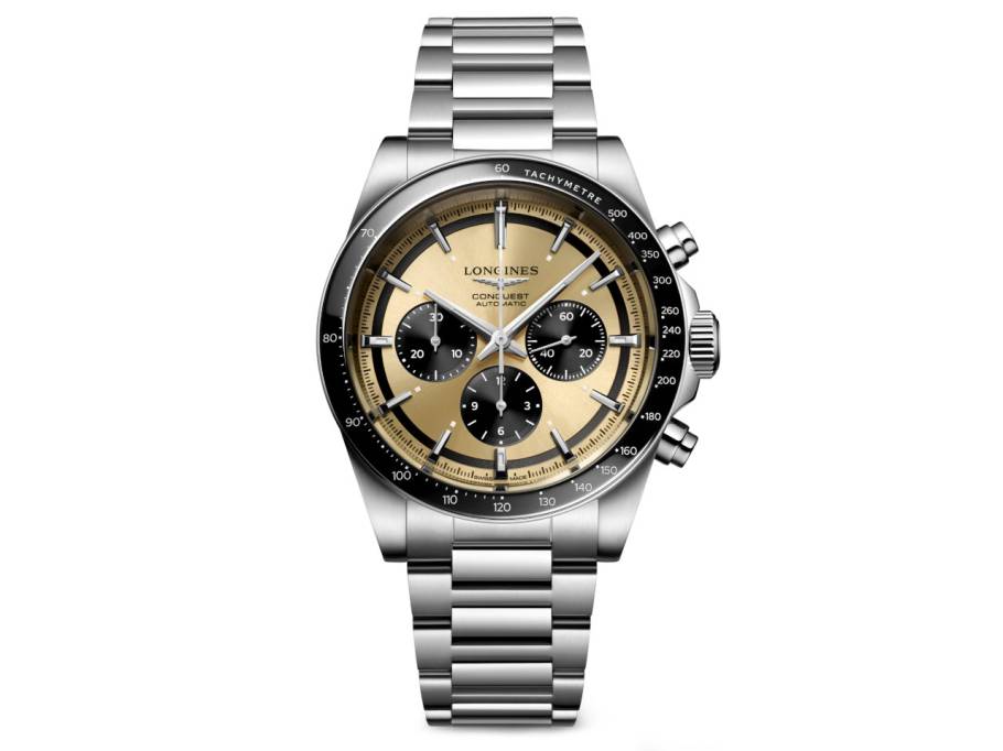 Conquest 2023 Chronograph Automatik Edelstahl 42mm Zifferblatt braun Metallband