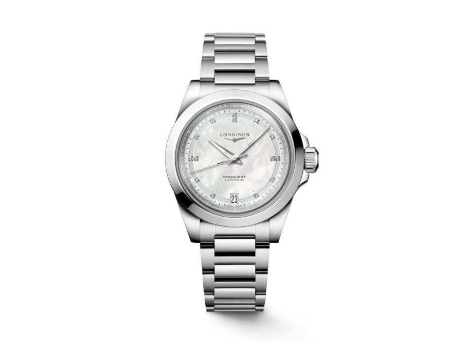 Conquest 2023 Automatik Edelstahl 34mm Perlmutt-Zifferblatt Metallband